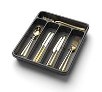 WEBACOO. Silverware Organizer for Kitchen Drawer - Non-Slip Utensil Drawer Organizer - Dishwasher Safe Cutlery Organizer Holds Spoons, Forks with 5 - Compartment