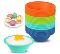 Webake 24 Pcs Silicone Puto Molder Filipino Medium-Size, 2.75" Reusable Puto Baking Cup for Steamer, BPA-Free and Non-Stick, Plastic Replacement Baking Cup, Great for Bite-Size Muffin, Tart Baking