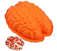 webake Brain Jelly Mould Large Silicone 8.5'' Halloween Jelly Mould Cake Moulds Baking Pudding Jelly Dessert for Halloween Party