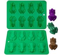 Webake Chocolate Frog Candy Mold 2 Pack Silicone Molds for Passover Frog Jello, Keto Fat Bombs, Crayons, Gelatin, Cake Decoration, Soap, Resin(Green)