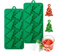 Webake Christmas Tree Silicone Mould 2 Pcs Christmas Ice Cube Moulds Chocolate Moulds for DIY Ice Cube, Chocolate, Candy, Wax Melt