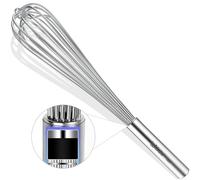 Webake Commercial Whisk Heavy Duty 17in Large Whisk, 304 Stainless Steel Whisks for Mixing, Beating, Blending, Professional Kitchen Tools