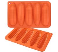 Webake Corn Stick Bread Pan Set of 2, Silicone Corn Cob Bread Molds for Baking Corn Dog Pan Cornbread Southern Corn Sticks
