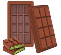 Webake Deep Chocolate Bar Moulds Silicone 2 Pcs Thick Chocolate Bar Mould Rectangular Large Chocolat Molds Deep Candy Mold