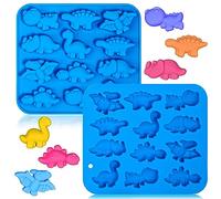 Webake Dinosaur Chocolate Moulds Silicone 2 Pcs Dino Baking Mould Mini Cake Mould for Chocolate Candy Jelly Ice Cube