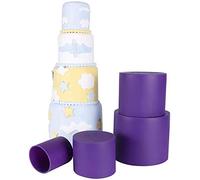 Webake Elegant Multicolored Tiered Cake Pan Set, Silicone Mold, 4 Tiered Cake Layer Tin, 6 Inch, 5 Inch, 4 Inch, 2-3/4 Inch Wedding Birthday Anniversary Cake, Clear