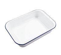 Webake Enamel Roasting Tin Pie Dish Baking Tray Bakeware Oven Pans, 36 x 24 x 7 cm