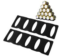 Webake Fridge Organizer Can Organizer for Pantry Organization and Storage, 2 Pack Silicone Beer Bottle Rack for Kitchen Refrigerator Cabinet Countertop, Stackable Soda Can Holder Space Saver (Black)