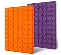 Webake Halloween Chocolate Moulds Silicone 2 Pcs 58 Cavity Mini Pumpkin Mould 70 Cavity Ghost Gummy Mould for Halloween Candy, Chocolate, Gummy, Cookies, Jelly