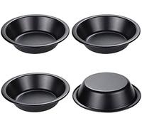 webake Individual Pie Dishes Round Mini Tart Tins 12 cm Non-Stick Coating Quiche Baking Moulds Set of 4