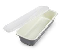 Webake Large Enamel Bread Pan with Lid, 13" x 5" Long Banana Bread Loaf Pan for Baking, Non-Stick Rectangle Cake Pan Enamelware