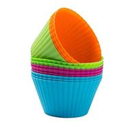 Webake Large Muffin Cases Silicone 3.5 Inch 9cm 12 Pcs Jumbo Cupcake Moulds for Air Fryer Baking Cups Reusable Egg Mould for Cake, Ice Cream, Pudding, Jelly