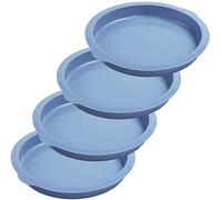 Webake Layer Cake Pans, 7 Inch Round Cake Pan Set, Silicone Cake Mold Versatile for Rainbow Cake Vegetable Pancake Taco Shell Pizza Crust Omelet Frittata and Resin Craft (Set of 4)
