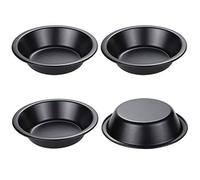 Webake Mini Pie Pans 5 Inch Pie Tins, 4 Pack Nonstick Round Bread and Meat Bakeware for Oven and Instant Pot Baking - Black