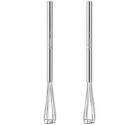 Webake Mini Whisks 10.25" Stainless Steel Small Espresso Whisks, Tiny Coffee Distribution, Square Bar Whisk for Professional or Home, Set of 2
