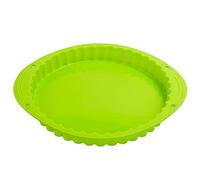 Webake Pie Dish Silicone Quiche Tin 9.5 Inch 24 CM Round Fluted Quiche Dishes Fluted Flan Pan Baking Mould Tart Tins for Cakes Bread Pie Pancakes Pizza - Green