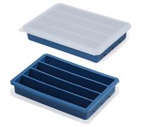 Webake Silicone Bottle Ice Cube Moulds with Lid 2 Pcs 4 Holes Water Bottle Long Ice Cube Tray Ice Stick Trays 15 x 2 cm for Sports Drinks and Water Bottles