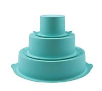 webake Silicone Cake Moulds for Baking 3 Pcs Round Cake Tin Set Tiered Cake Tins 8.6" 6" 3" 21.8 cm 15 cm 8 cm Bakeware Tray for Birthday Party Wedding Anniversary