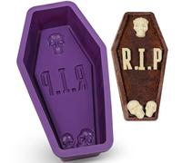 Webake Silicone Coffin Cake Pan, 12 Inch Large Tombstone Shaped Cake Mold for Baking Halloween Themed Party