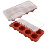 Webake Silicone Cookie Dough Freezer Tray with Lids, 2 Pack Cookie Dough Mold for Freezing and Storing Consistently Sized Cookies, Butter, Garlic, Sauce, Great for Portioned Baking Egg Bite, Peanut