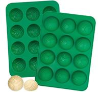 Webake Silicone Golf Ball Chocolate Moulds 2 Pcs 12 Holes Golf Shaped Candy Mould for Candy, Chocolate, Cake Decoration