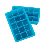 Webake Silicone Ice Cube Tray 2 Pcs Square Ice Cube Moulds 3 x 3 cm Reusable Ice Cube Mold for Whiskey Cocktail Juice Drinking