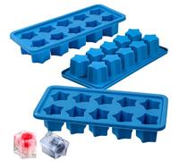 Webake Silicone Ice Cube Trays Star Shaped Ice Cube Molds for Whiskey and Cocktails, Easy Release Jelly Crayon Mold Pack of 3