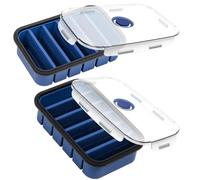 Webake Silicone Meal Prep Freezer Tray with Lid 1/2 Cup 2 Pack Soup Storage Containers for Freezer Large Freezer Trays for Batch Cooking Soup, Butter