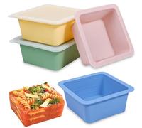 Webake Silicone Meal Prep Freezer Tray with Lids 500ml 4 Pcs 2 Cup Silicone Soup Freezer Moulds Food Prep Containers for Freezing Extra Large Ice Cube Tray for Soupe, Butter