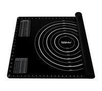 Webake Silicone Pastry Mat Rolling Mat 70 x 50 cm Non Stick Extra Large Baking Mat with Measurements Non-Slip Dough Fondant Mats for Cookies Cake Macarons Pizza Bread, Black