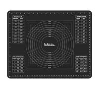 Webake Silicone Pastry Rolling Mat 50x40cm Baking Mats Non Stick Silicone Dough Mat with Measurement Non-Slip Fondant Mat Counter Table Mat for Pie Cake Pizza Mats, Black
