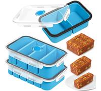 webake Silicone Soup Freezer Moulds with Lids 120ml 250ml 500ml Set of 3