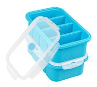 Webake Silicone Soup Freezer Moulds with Lids 2 Pack 250 ml Portion Freezer Tray Food Storage Containers for Fridge Extra Large Jumbo Ice Cube Tray for Freezing Soup, Broth, Sauce, Butter, Meal Prep