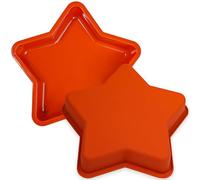 Webake Silicone Star Cake Pan 9.5 Inch Large Nonstick Star Shaped Cake Mold for Baking, Birthday, BPA Free, Set of 2
