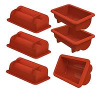 webake Stollen Mould Silicone 6 Pcs 5 Inch Mini Loaf Tin Christmas Cake Moulds, 15 x 10 x 5.1 cm