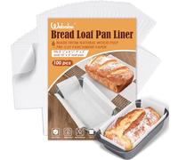 Webake Unbleached Parchment Paper Loaf Pan Liners for Baking Bread 9x5, 1lb 1.5lb 2lb, Original Precut, Non Toxic Baking Paper 100Pcs