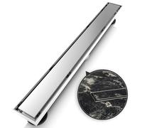 WEBANG 28 Inch Linear Shower Drain Rectangular Floor Drain with Accessories Reversible 2-in-1 Cover Tile Insert Grate Removable SUS304 Stainless Steel CUPC Certified Brushed