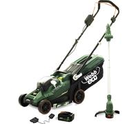 Webb 20v Cordless Lawnmower and Grass Trimmer Garden Power Tool Kit 1 x 4ah Li-ion Battery Charger
