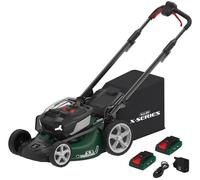 Webb X Series WEV20X2LM53SP 40v Cordless Brushless Self Propelled 4 in 1 Rotary Lawnmower 530mm 2 x 4ah Li-ion USB Charger