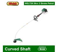 Webb WELT26 Petrol Curved Shaft Grass Trimmer 250mm FREE Garden Gloves & Safety Glasses Worth £6.90