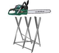 Webb Wepcs18 50Cc 46Cm Petrol Chainsaw + Folding Serrated-Edge Saw Horse - Oregon Bar & Chain, Easy Start, Automatic Oiling