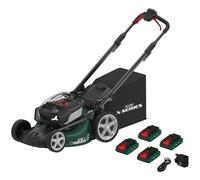 Webb X Series WEV20X2LM53SP 40v Cordless Brushless Self Propelled 4 in 1 Rotary Lawnmower 530mm 4 x 4ah Li-ion USB Charger