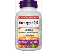 Webber Naturals Coenzyme Q10 200 mg, 60 softgels Bonus Size