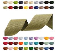 Webbing 2m 5m 10m 50m, 50 Colors, Width 10mm 15mm 20mm 25mm 30mm 40mm 50 mm Bag Strap Polypropylene Ideal for DIY Projects, Handicrafts (170) Bright Olive Green, 25mm x 2m