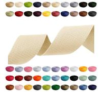 Webbing 2m 5m 10m 50m, 50 Colors, Width 10mm 15mm 20mm 25mm 30mm 40mm 50 mm Bag Strap Polypropylene Ideal for DIY Projects, Handicrafts (031) Light Cream, 20mm x 5m