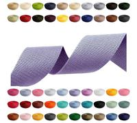 Webbing 2m 5m 10m 50m, 50 Colours, Width 10mm 15mm 20mm 25mm 30mm 40mm 50 mm Bag Strap Polypropylene Ideal for DIY Projects, Handicrafts (373) Lilac, 25mm x 2m