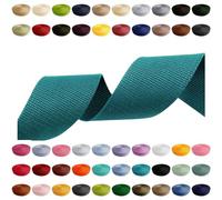 Webbing 2m 5m 10m 50m, 50 Colours, Width 10mm 15mm 20mm 25mm 30mm 40mm 50mm Polypropylene Bag Strap Ideal for DIY Projects, Handicrafts (549) Turquoise, 50mm x 2m