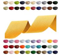 Webbing Strap 2m 5m 10m 50m, 50 Colors, Width 10mm 15mm 20mm 25mm 30mm 40mm 50 mm Bag Strap Polypropylene Ideal for DIY Projects, Handicrafts (178) Yellow, 30mm x 5m