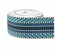 Webbing Strap 5Meters 38mm Jacquard Webbing Tapes for Bag Strap Ethnic Ribbon Luggage Decor Sewing Bias Band DIY Belt Shoes Accessories(RD155-LakeBlue)