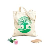 Webbing Strap Tote Bag 340g/m² thick fabric beautiful baobab tree silhouette in nature theme Sketching bag